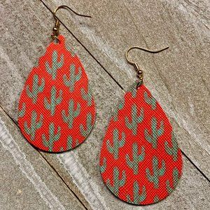Cactus Teardrop Earrings